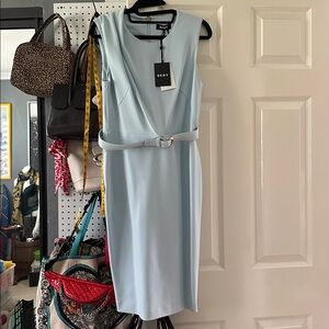 DKNY Powder Blue Sheath Dress • Size 4 • NWT